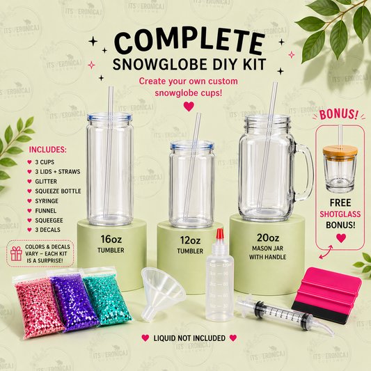 Snow Globe Tumbler DIY Kit – Make Your Own Glitter Cups
